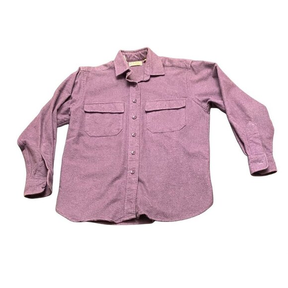 Purple LL Bean 100% Cotton Felted Shacket Shirt Long Sleeves Made in USA Size 6 - Picture 1 of 7